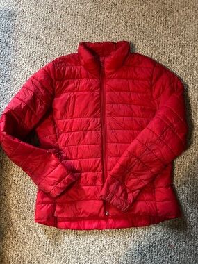 Old Navy Quilted Red Packable Puffer Jacket